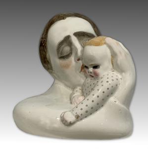 LENCI, SANDRO VACCHETTI, Amore Paterno, ceramica policroma